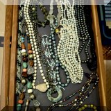 J154. Pearl, stone and costume jewelry.